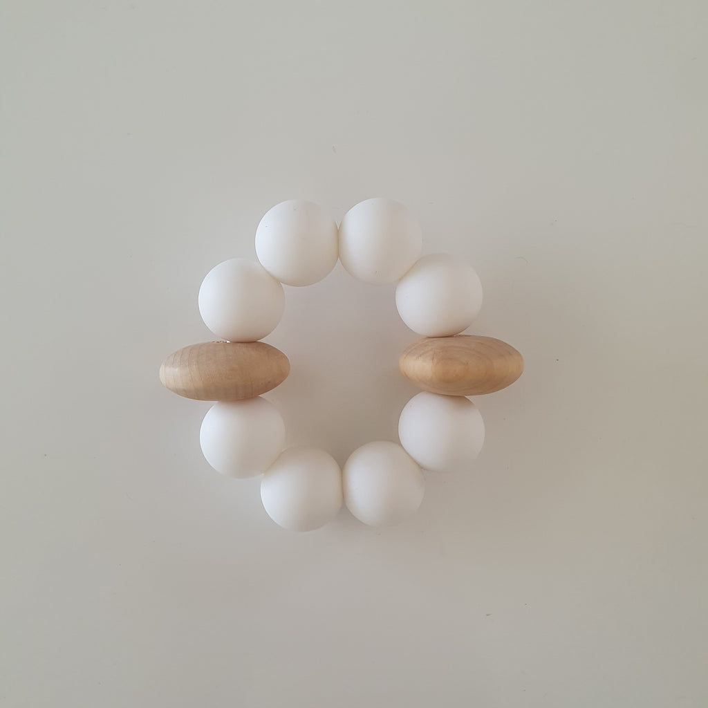 Petal Raw Wood and Silicone Teething Toy - BPA free