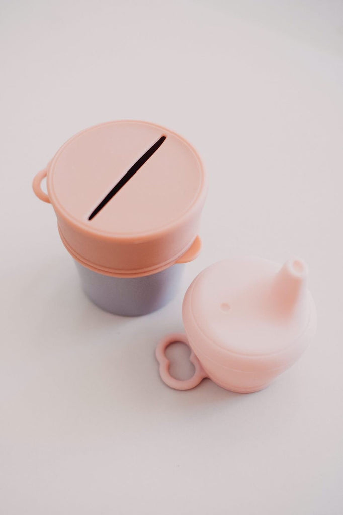 SIPPY/SNACK LID SET - SPRING - bpa free- Eco wood- design conscious-Dove and Dovelet