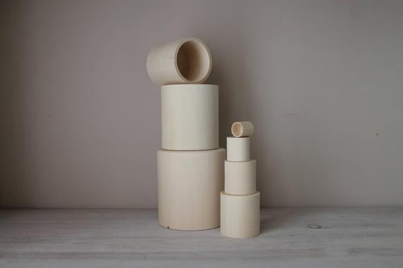 WOODEN STACKING CUPS - bpa free- Eco wood- design conscious-Dove and Dovelet