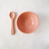 SILICONE SUCTION BOWL AND SPOON SET assorted colours
