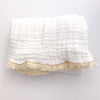 Fringed Organic Cotton Quilted Muslin Blanket - bpa free- Eco wood- design conscious-Dove and Dovelet